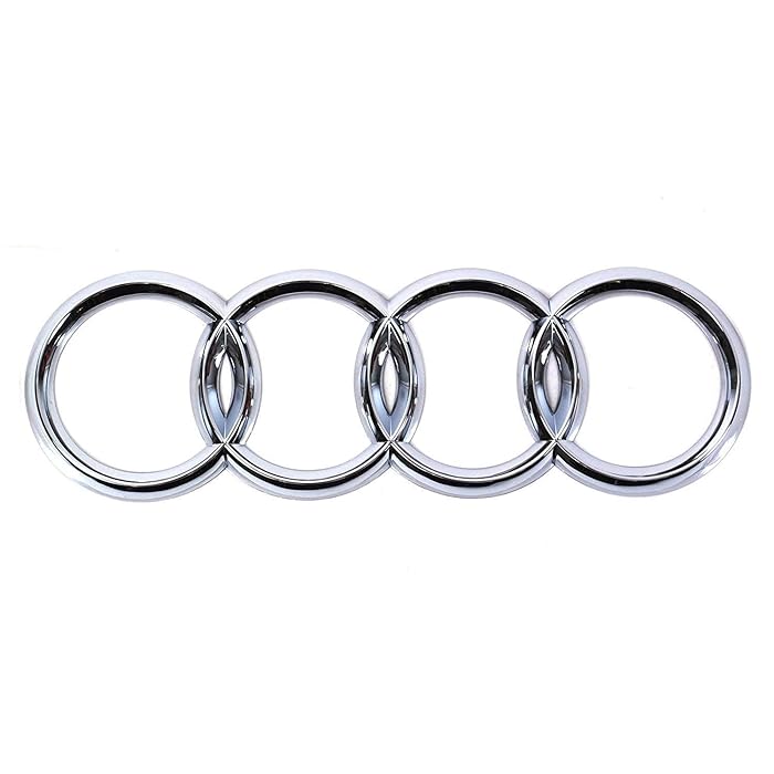 Audi 4-Ring Rear Boot Badge 175mm – Gloss Chrome