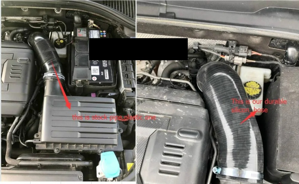 MQB EA888 Turbo Induction Intake Pipe – 1.8T / 2.0T, Black - Image 3