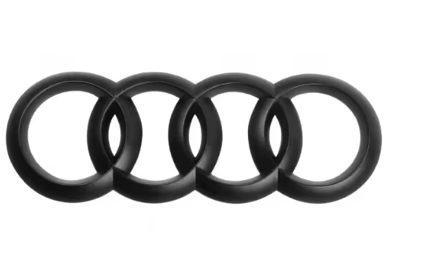 Audi 4-Ring Rear Boot Badge 216mm – Matt Black